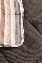 Sherpa Antrasit Çift Kişilik Lastikli Çarşaflı Comforter Uyku Seti
