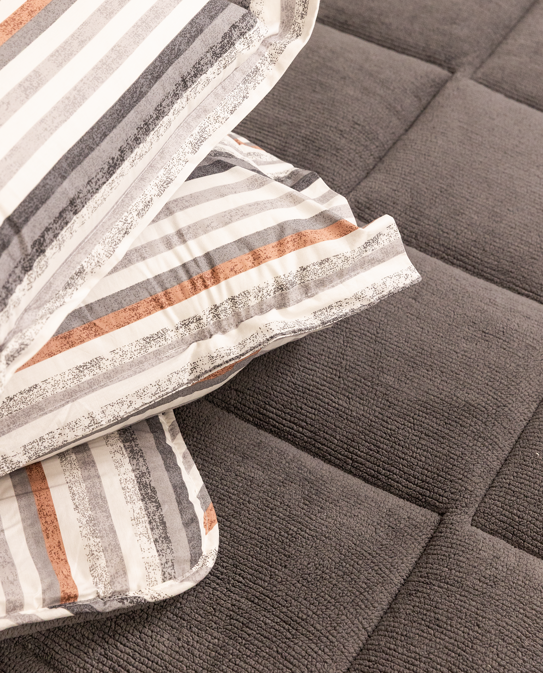 Sherpa Antrasit Çift Kişilik Lastikli Çarşaflı Comforter Uyku Seti