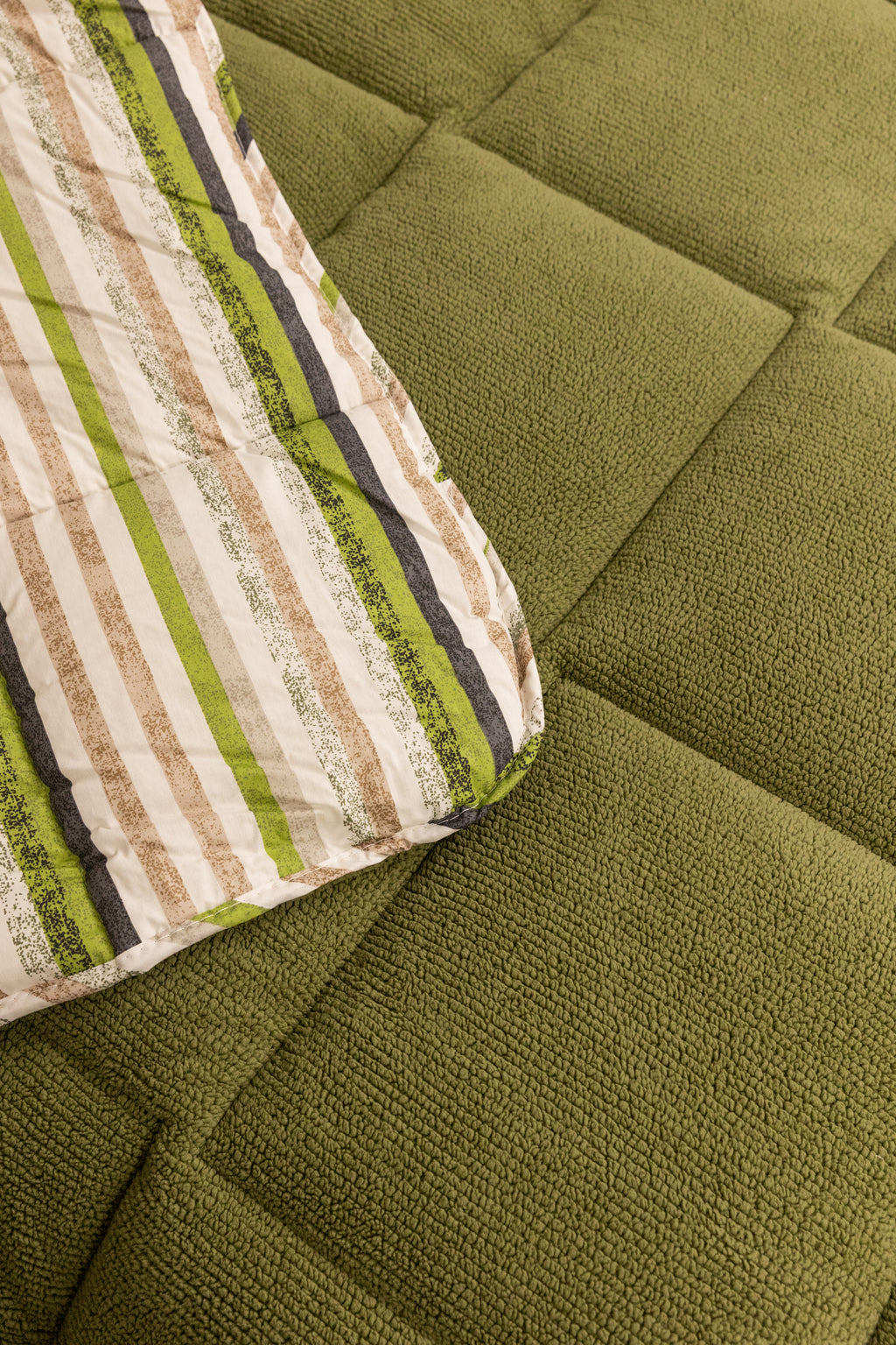 Sherpa Haki Çift Kişilik Lastikli Çarşaflı Comforter Uyku Seti