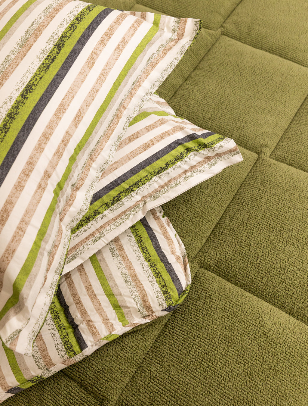 Sherpa Haki Çift Kişilik Lastikli Çarşaflı Comforter Uyku Seti