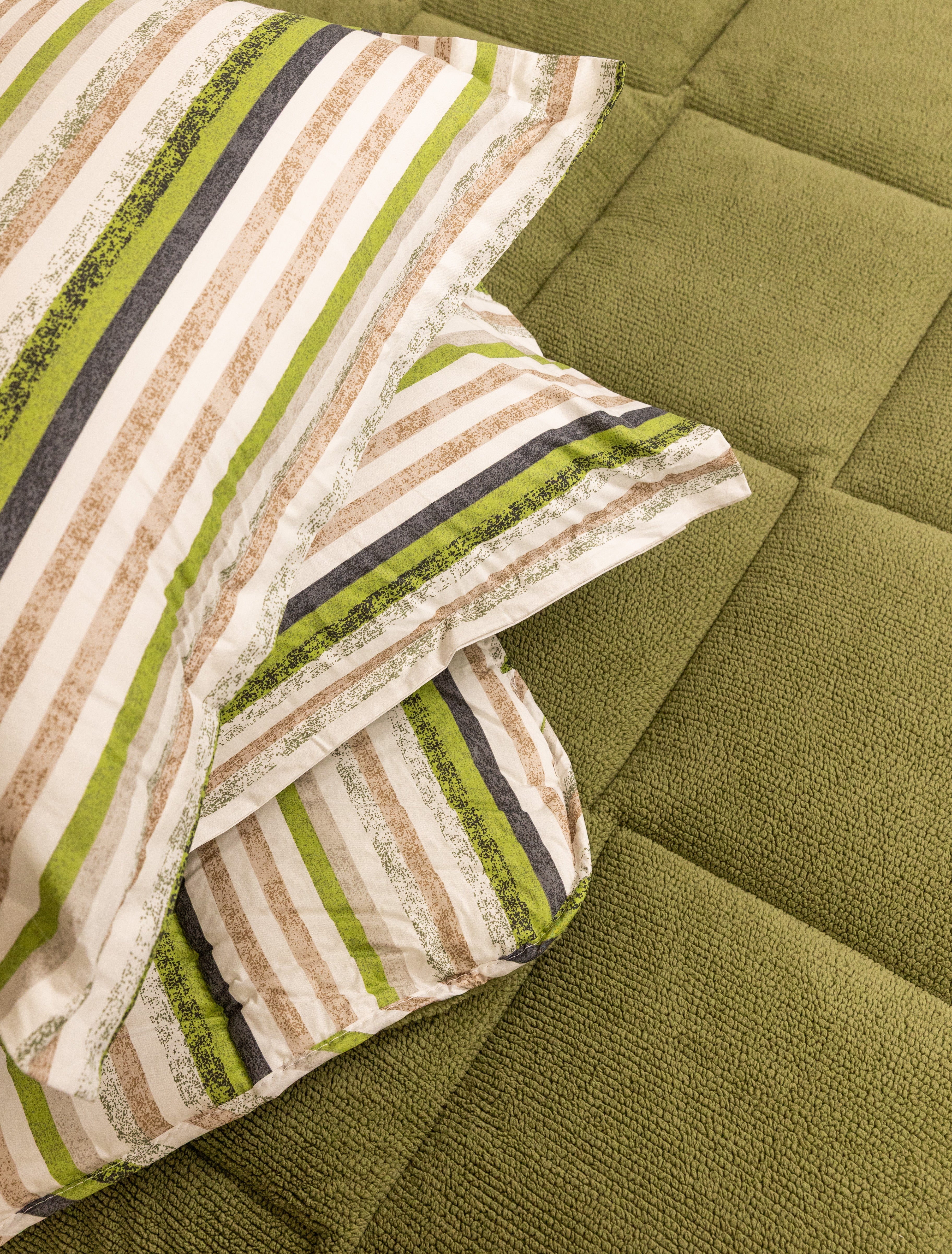 Sherpa Haki Çift Kişilik Lastikli Çarşaflı Comforter Uyku Seti