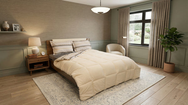 Sherpa Krem Çift Kişilik Lastikli Çarşaflı Comforter Uyku Seti