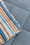 Sherpa Mavi Çift Kişilik Lastikli Çarşaflı Comforter Uyku Seti