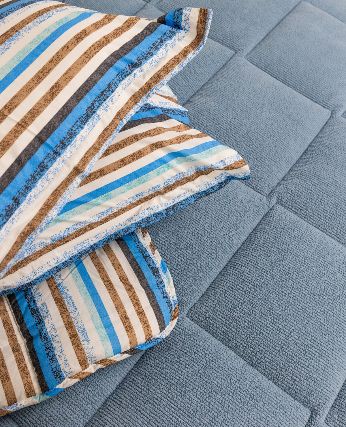 Sherpa Mavi Çift Kişilik Lastikli Çarşaflı Comforter Uyku Seti